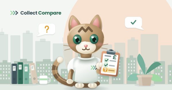 Tally the Tabby holding an invoice on a clipboard with one line queried